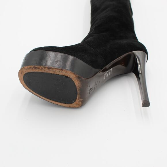 Giuseppe Zanotti Suede Over The Knee Boots 38 Womens Size 8 Black Designer - Picture 11 of 16